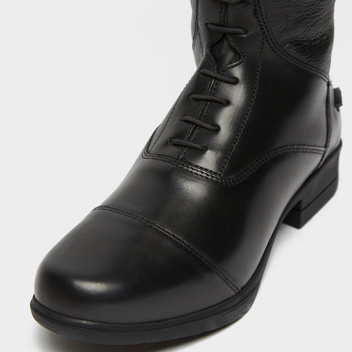 Womens Gianna Leather Field Riding Boots Black