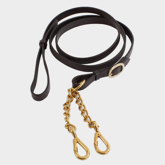 Leather Lead Rein With New Market Chain Brown