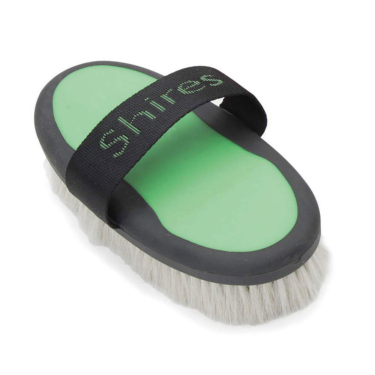 Ezi-Groom Body Brush with Goat Hair Green