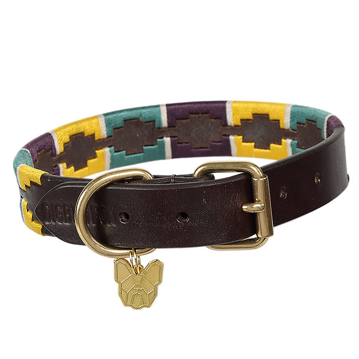 Drover Polo Dog Collar Yellow/Dark Green/Purple