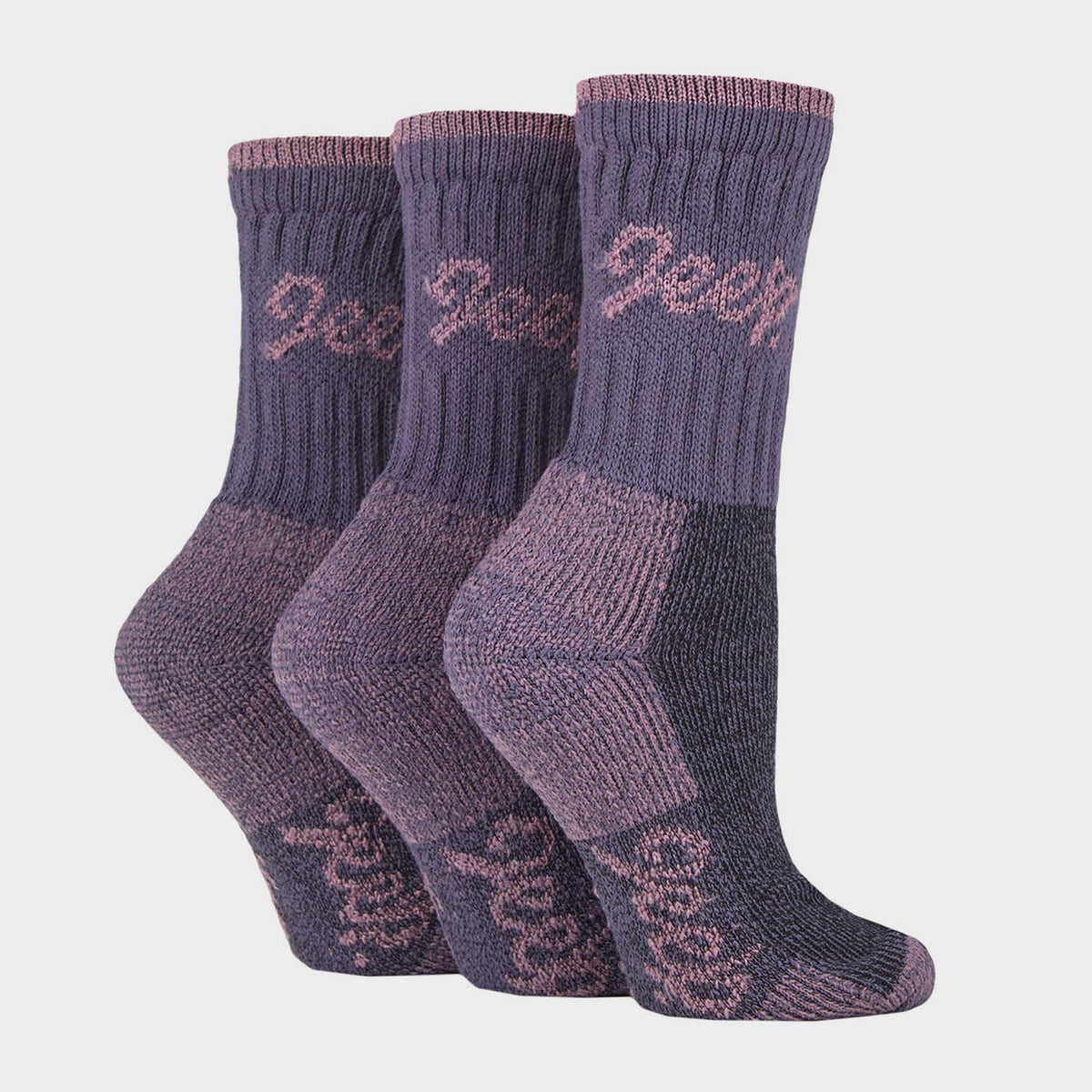 Womens Luxury Boot Socks 3 Pack Purple/Rose