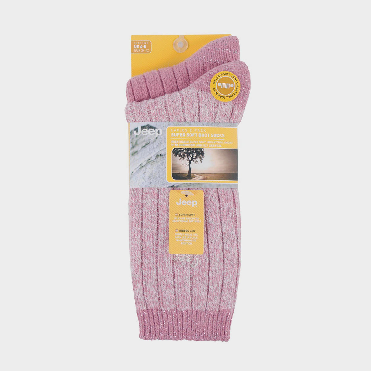 Womens Supersoft Boot Socks 2 Pack Rose