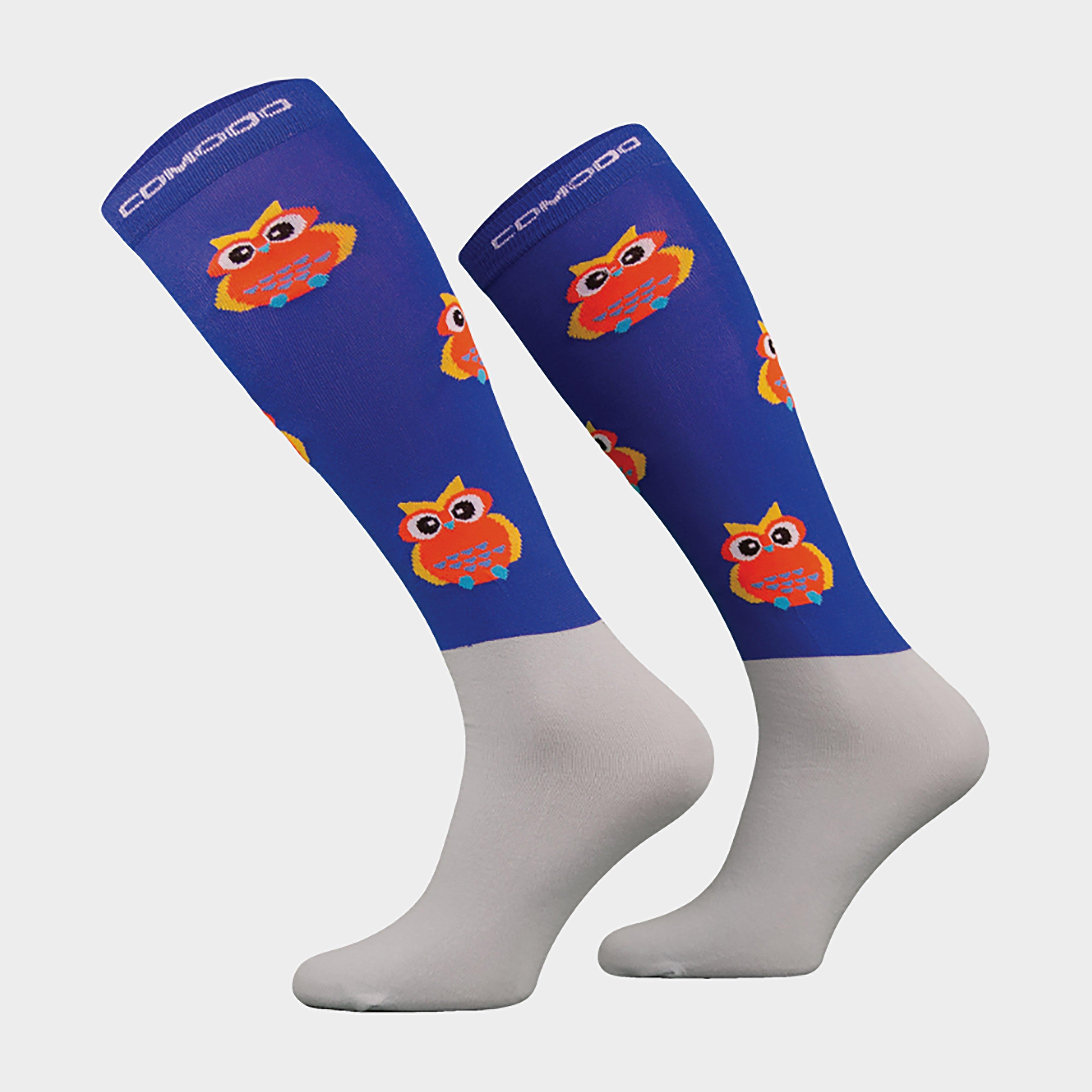 Adults Microfibre Socks Royal Blue Owl
