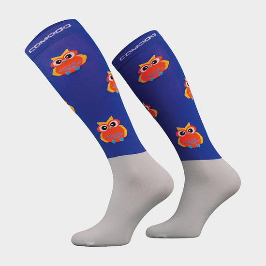 Adults Microfibre Socks Royal Blue Owl