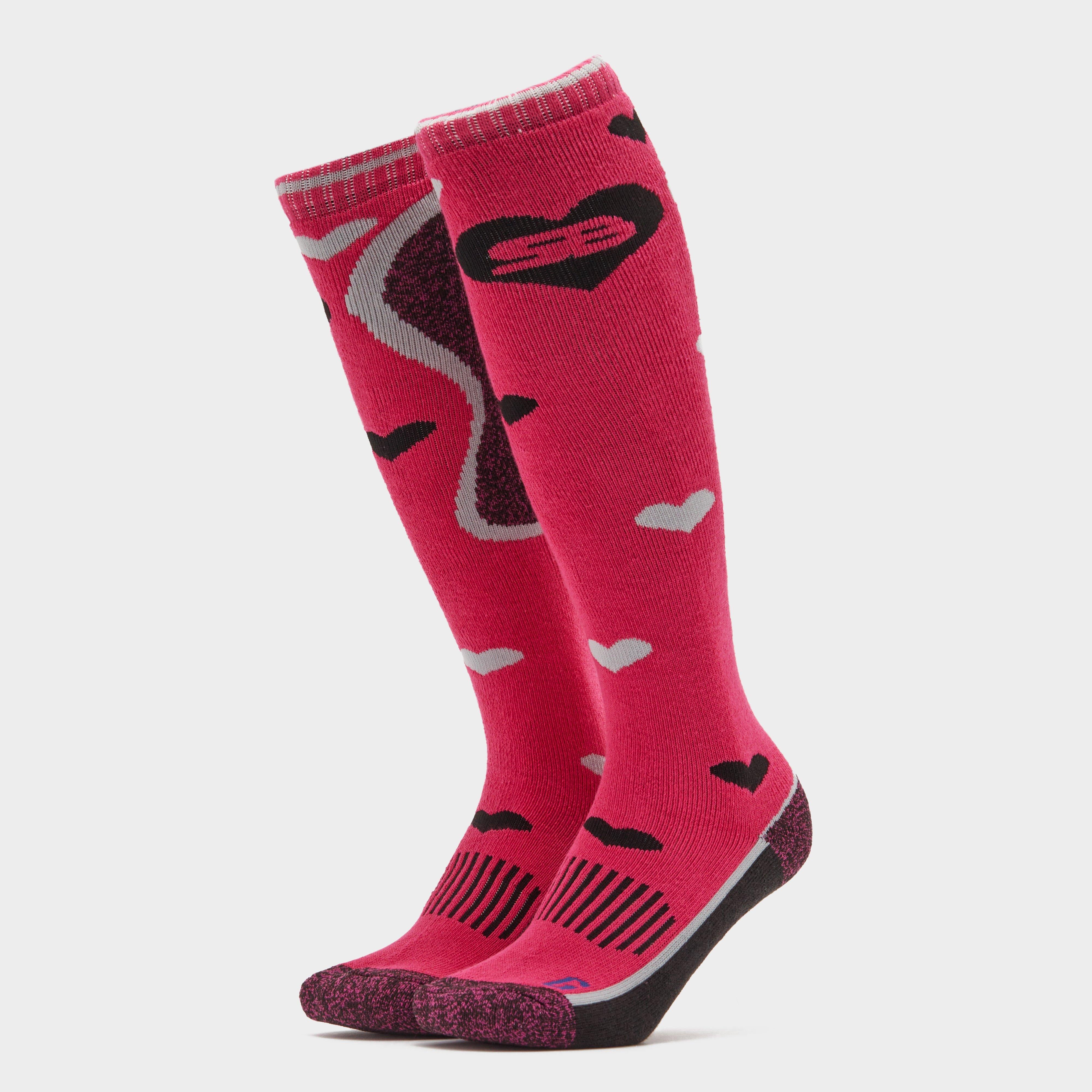 Womens Patterdale Long Socks Cerise/Black