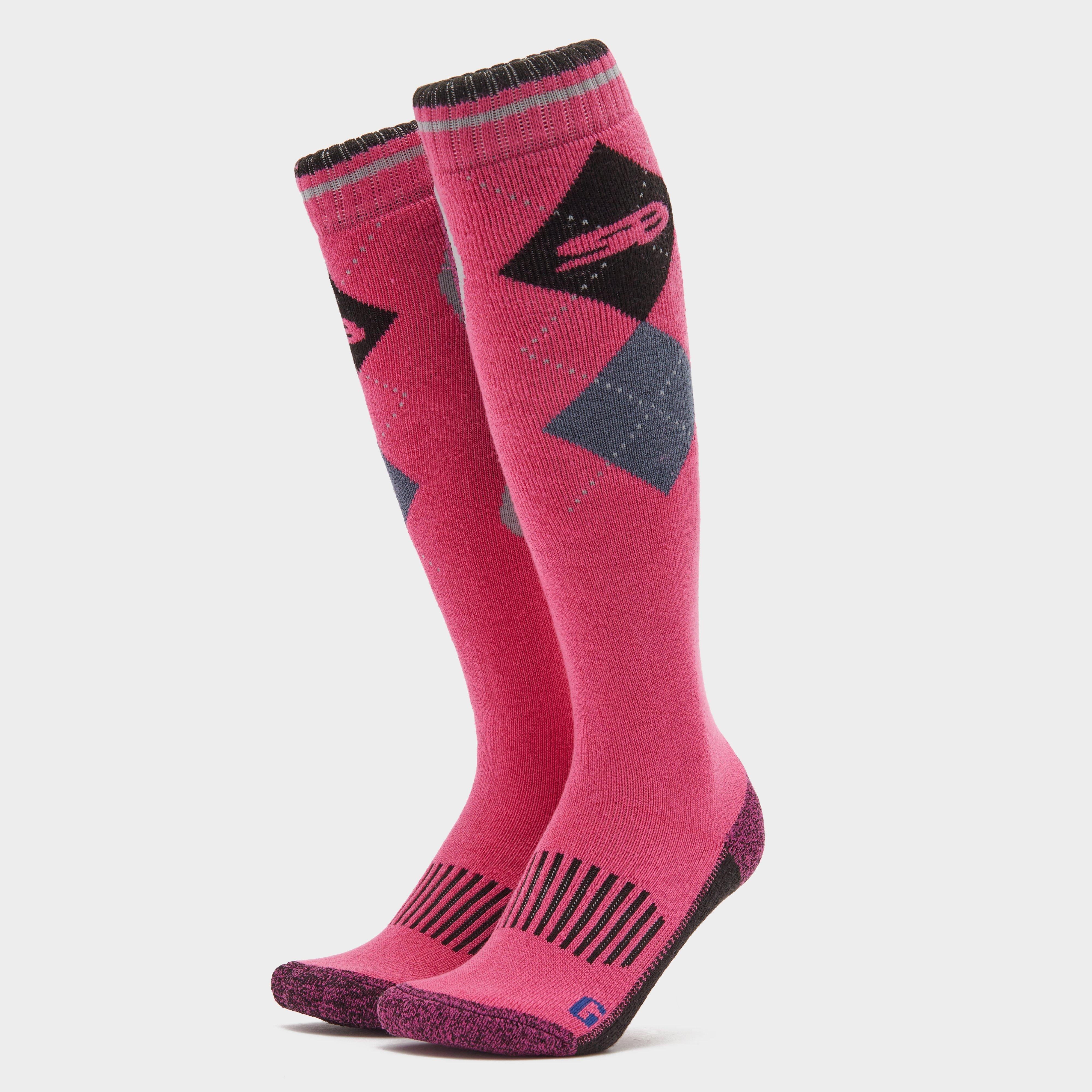 Womens Patterdale Long Socks Cerise/Black