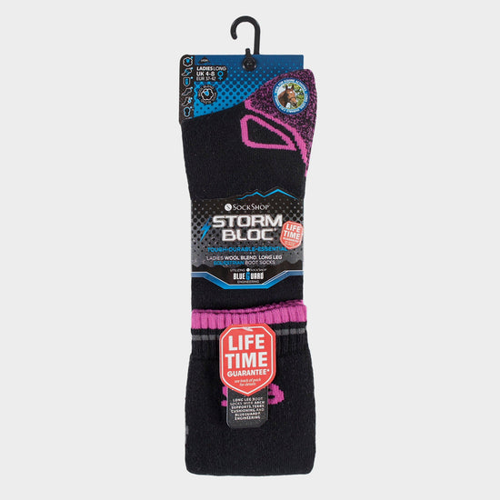 Ladies Calderbeck Socks Black/Cerise