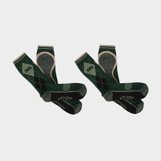 Mens Hayesmere Short Socks 2 Pack Green/Stone