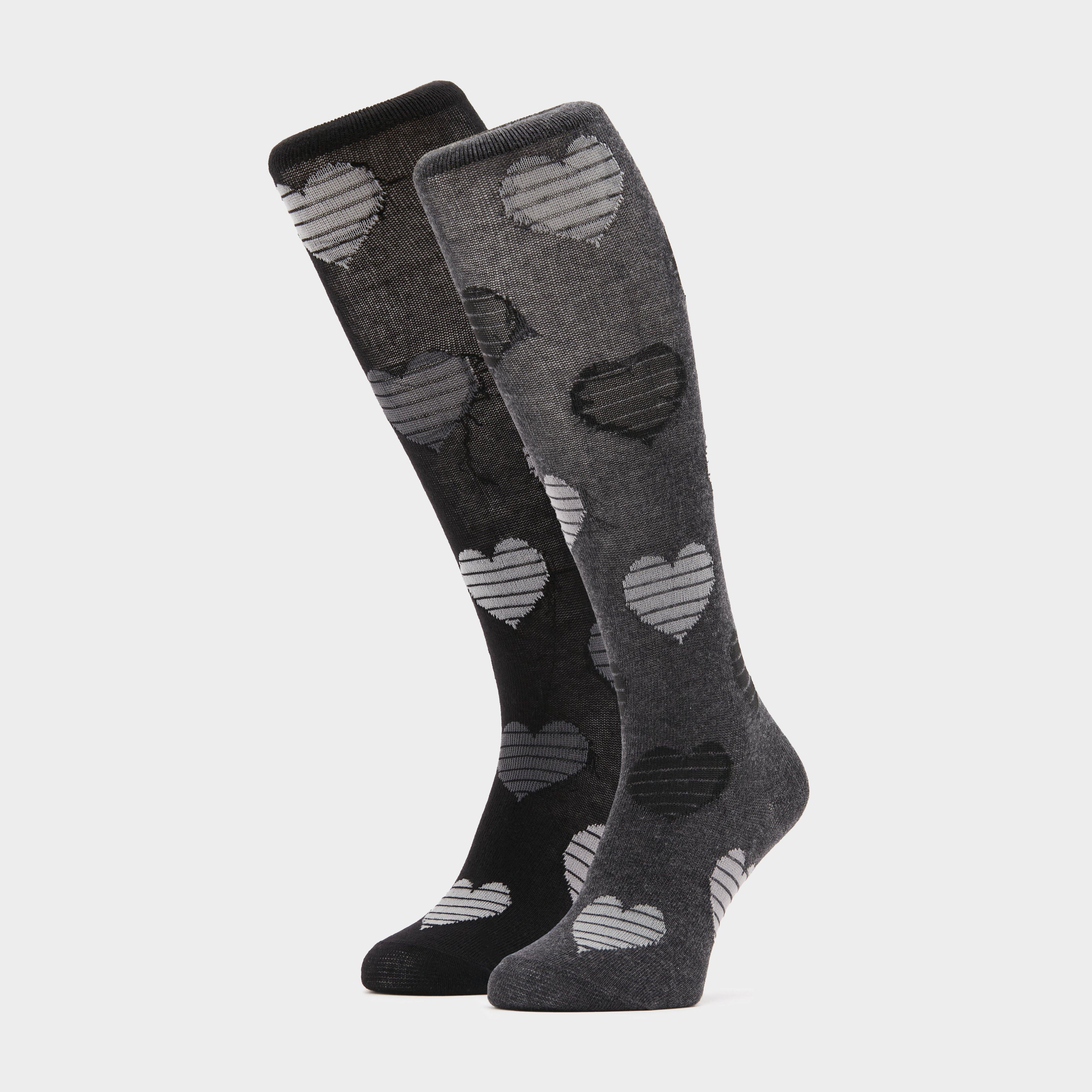 StormBloc® Equestrian Kids Hearts Socks 2 Pack Black