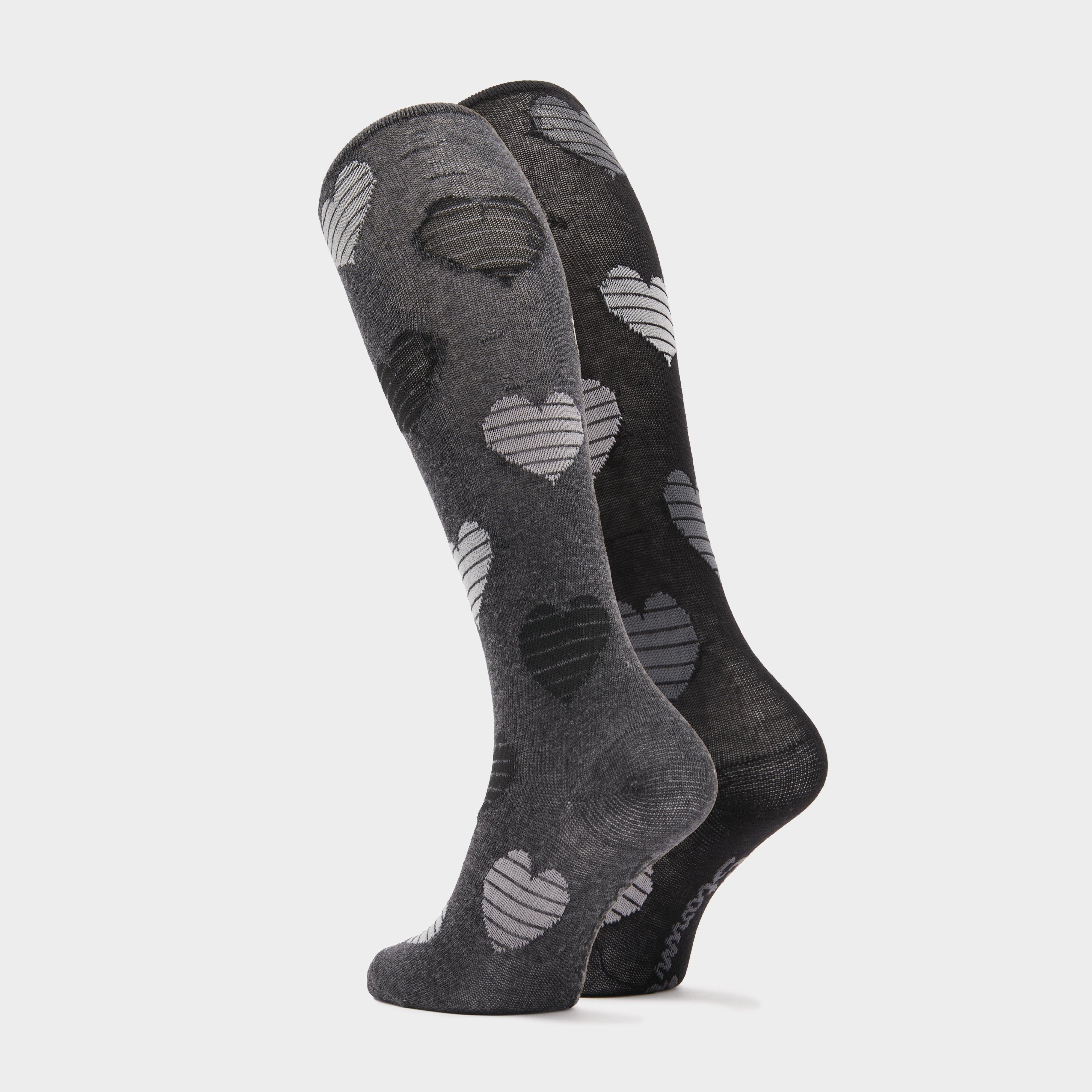 StormBloc® Equestrian Kids Hearts Socks 2 Pack Black
