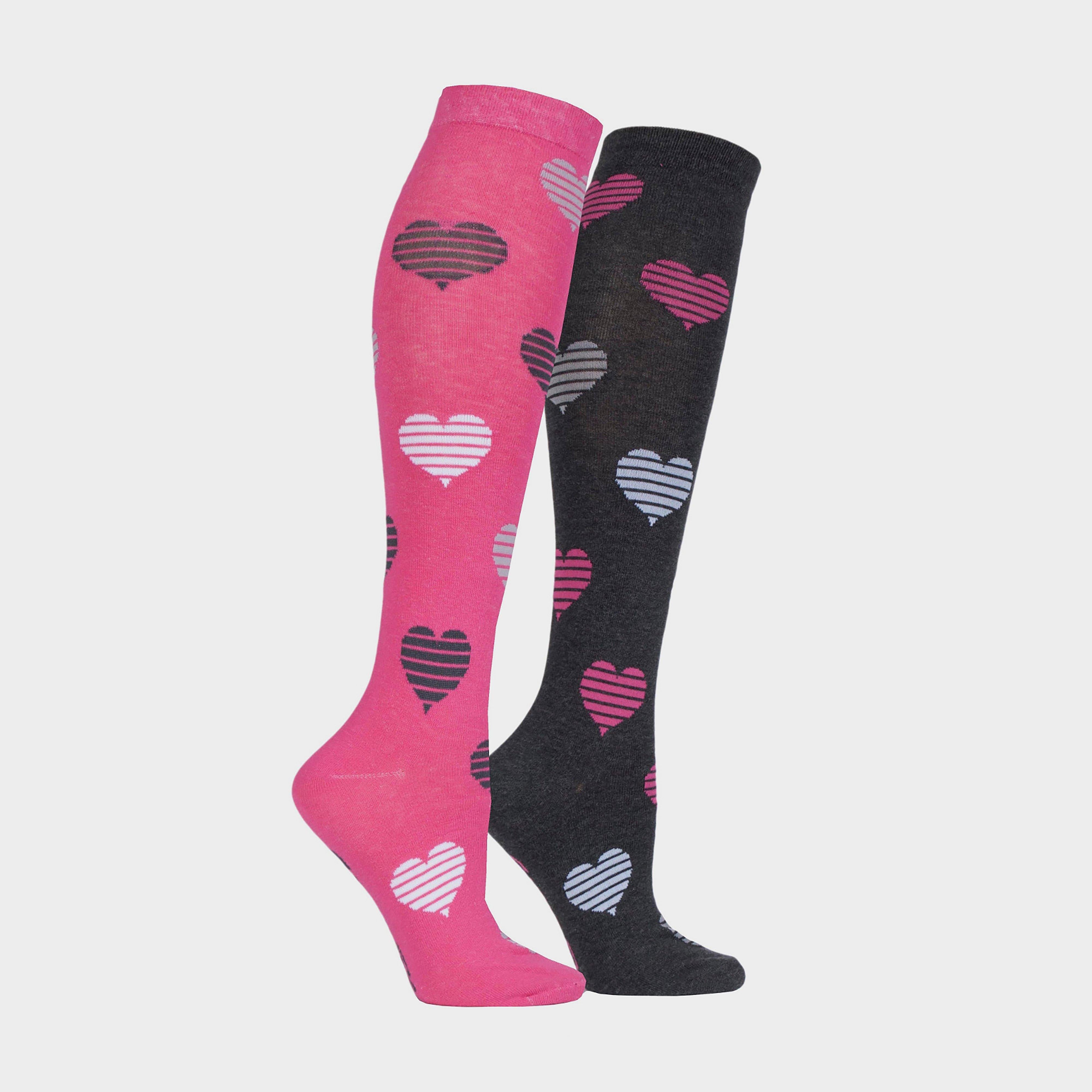StormBloc® Equestrian Kids Hearts Socks 2 Pack Cerise