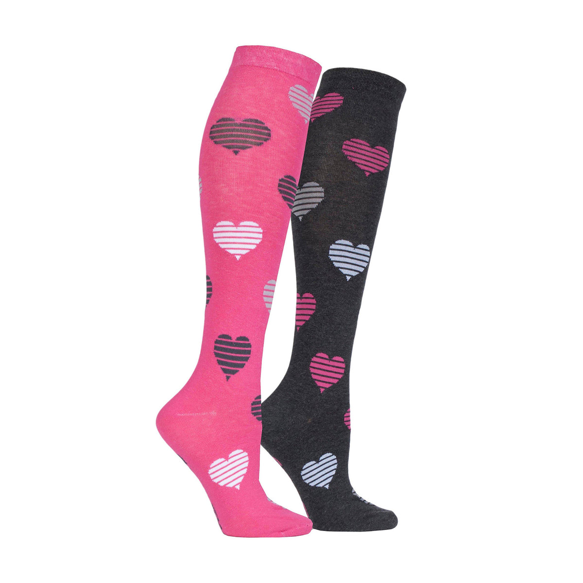 StormBloc® Equestrian Kids Hearts Socks 2 Pack Cerise