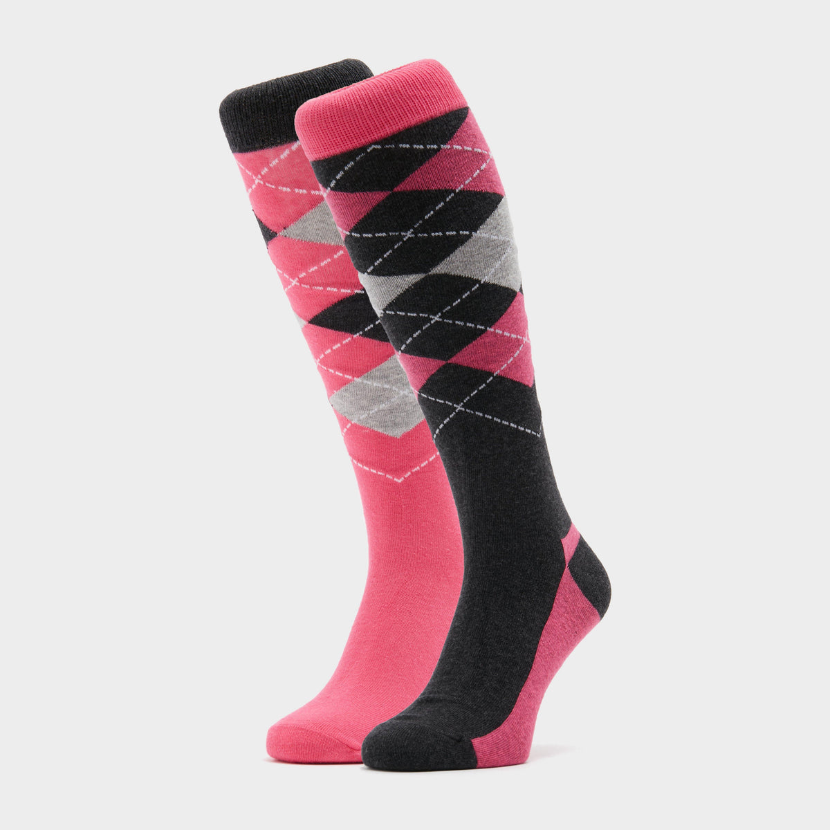 Ladies Argyle Socks 2 Pack Cerise