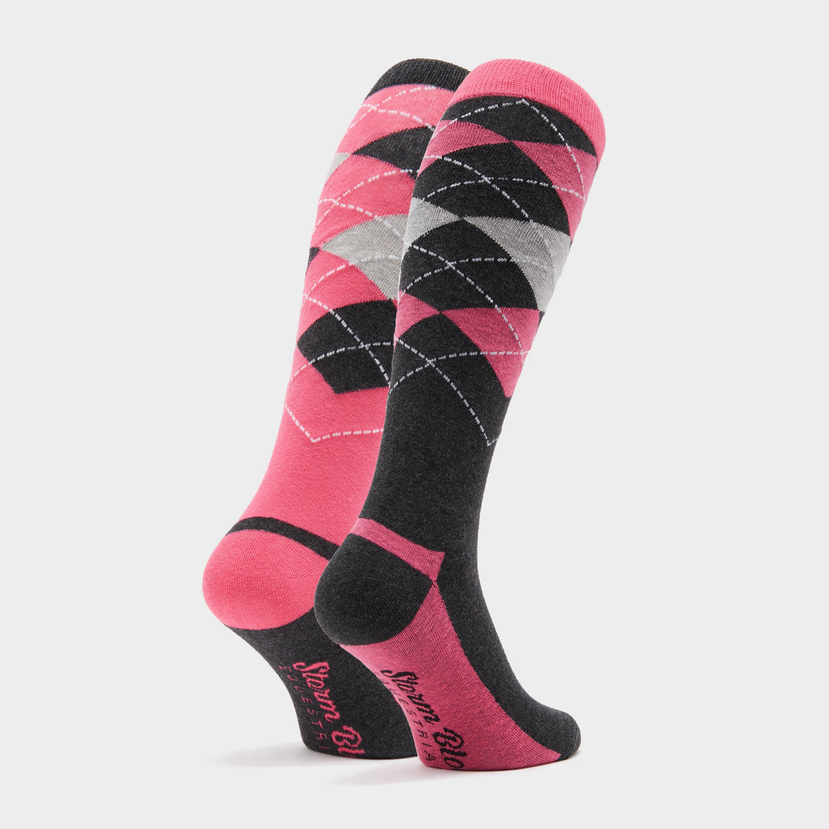 Ladies Argyle Socks 2 Pack Cerise
