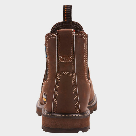 Mens Groundbreaker H2O Steel Toe Chelsea Boots Dark Brown