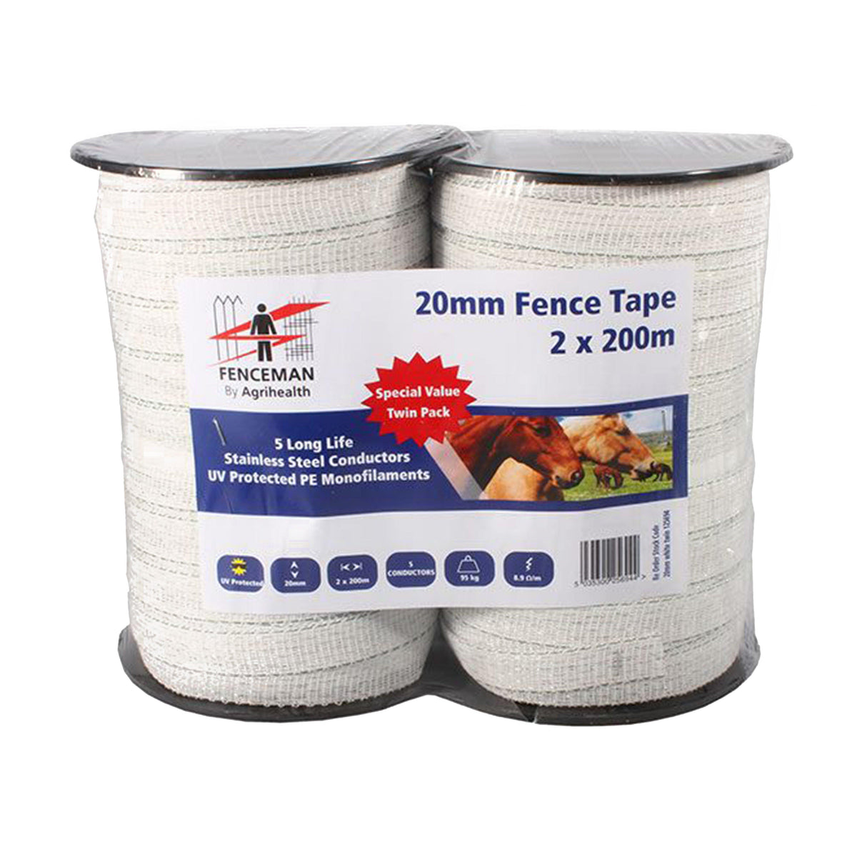 Electric Tape Twin Pack White 200m