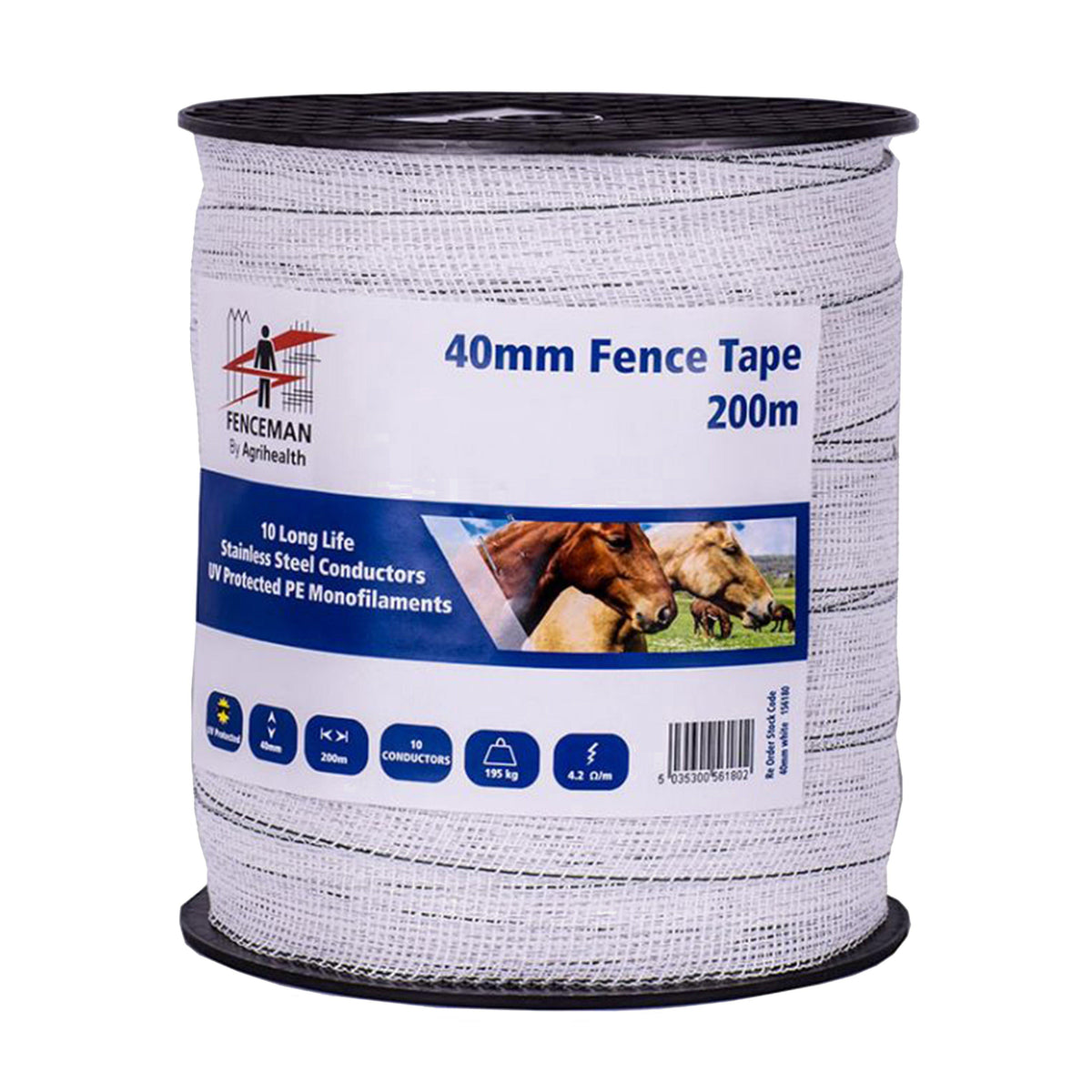 Tape White 40mm 200m