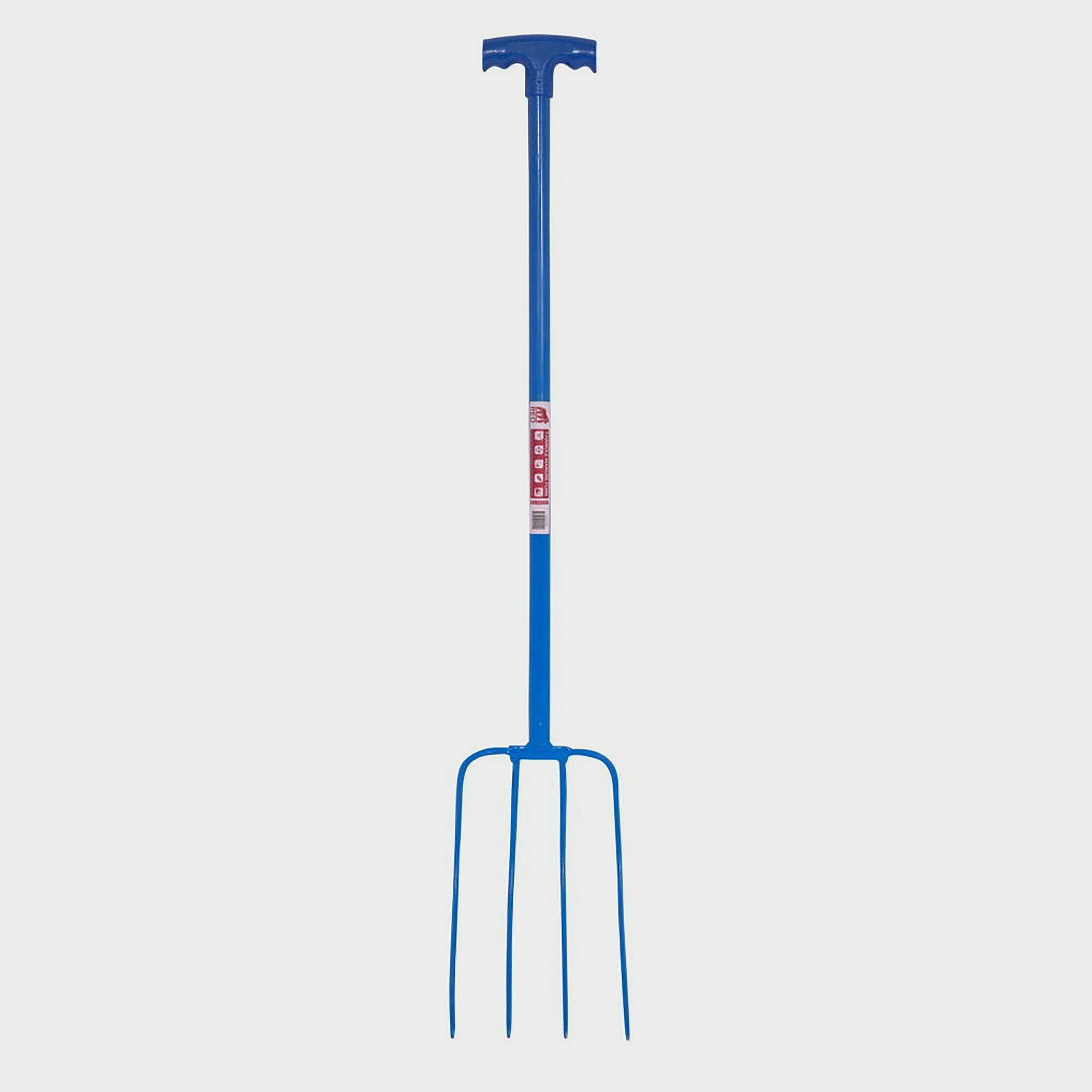 Red Gorilla Tubular T-Grip 4 Prong Manure Fork Blue