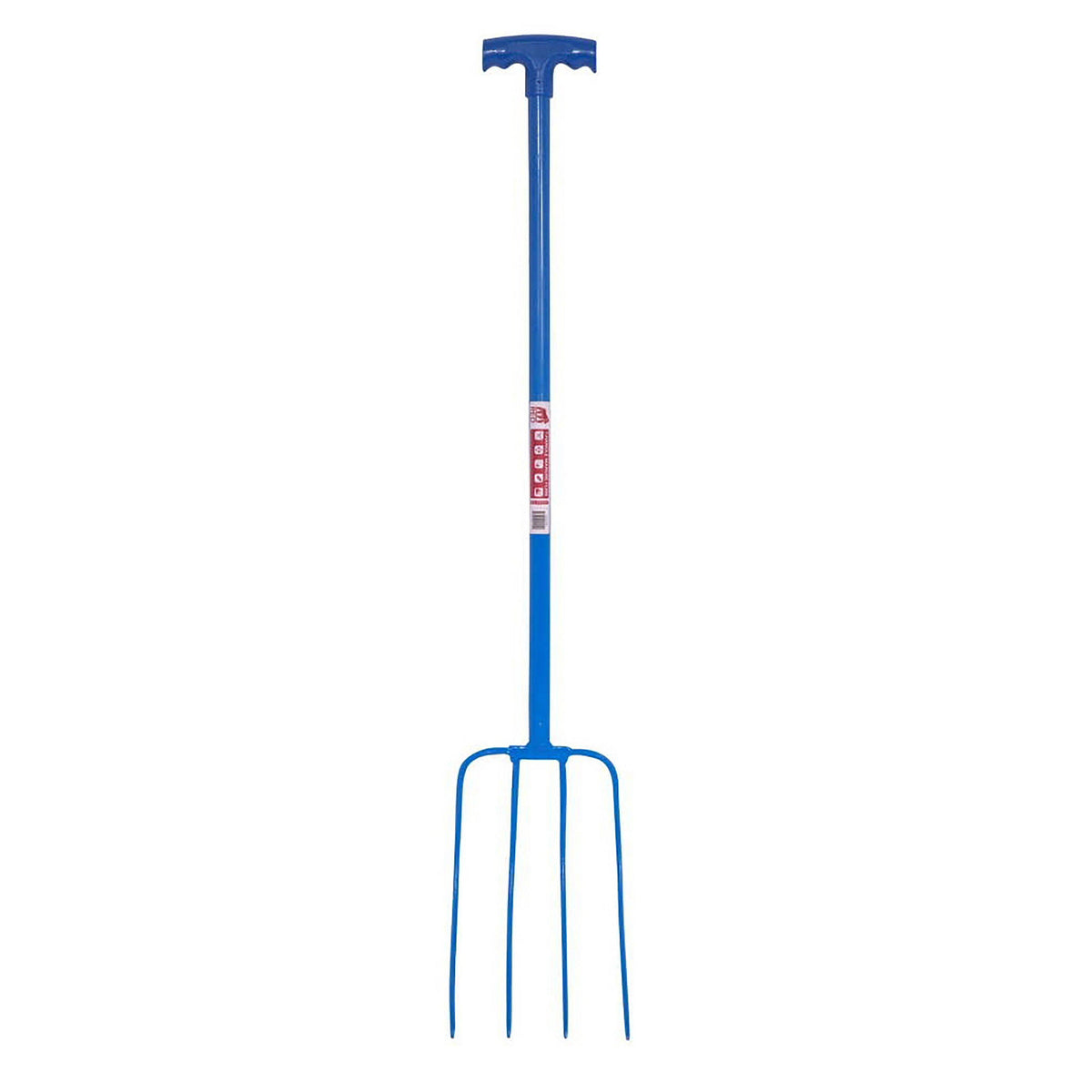 Red Gorilla Tubular T-Grip 4 Prong Manure Fork Blue