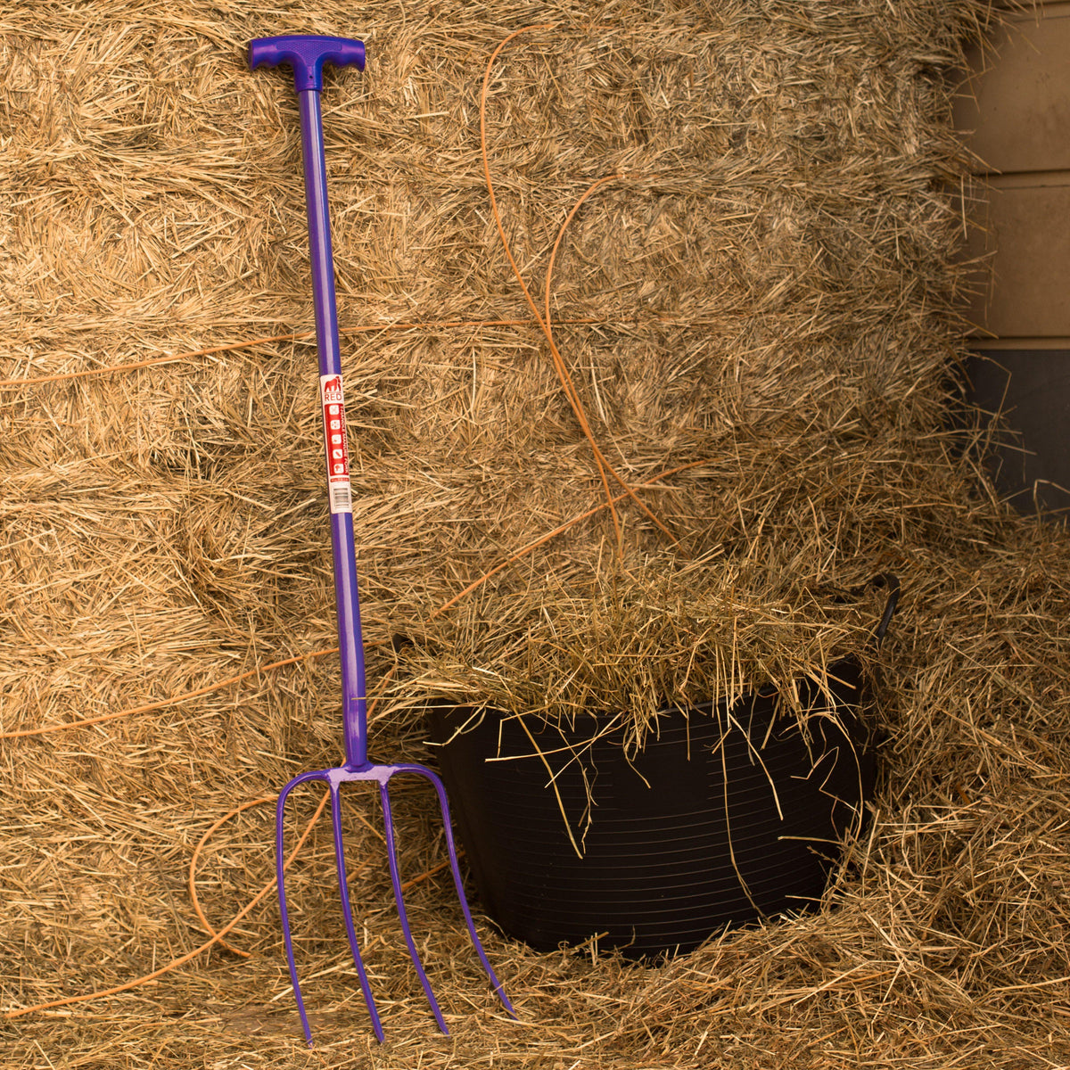 Tubular T-Grip 4 Prong Manure Fork Purple