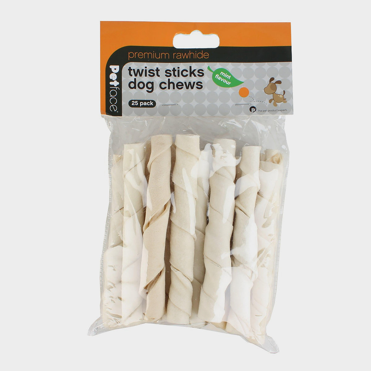 25 Pack Rawhide Mint Flavour Twist Sticks