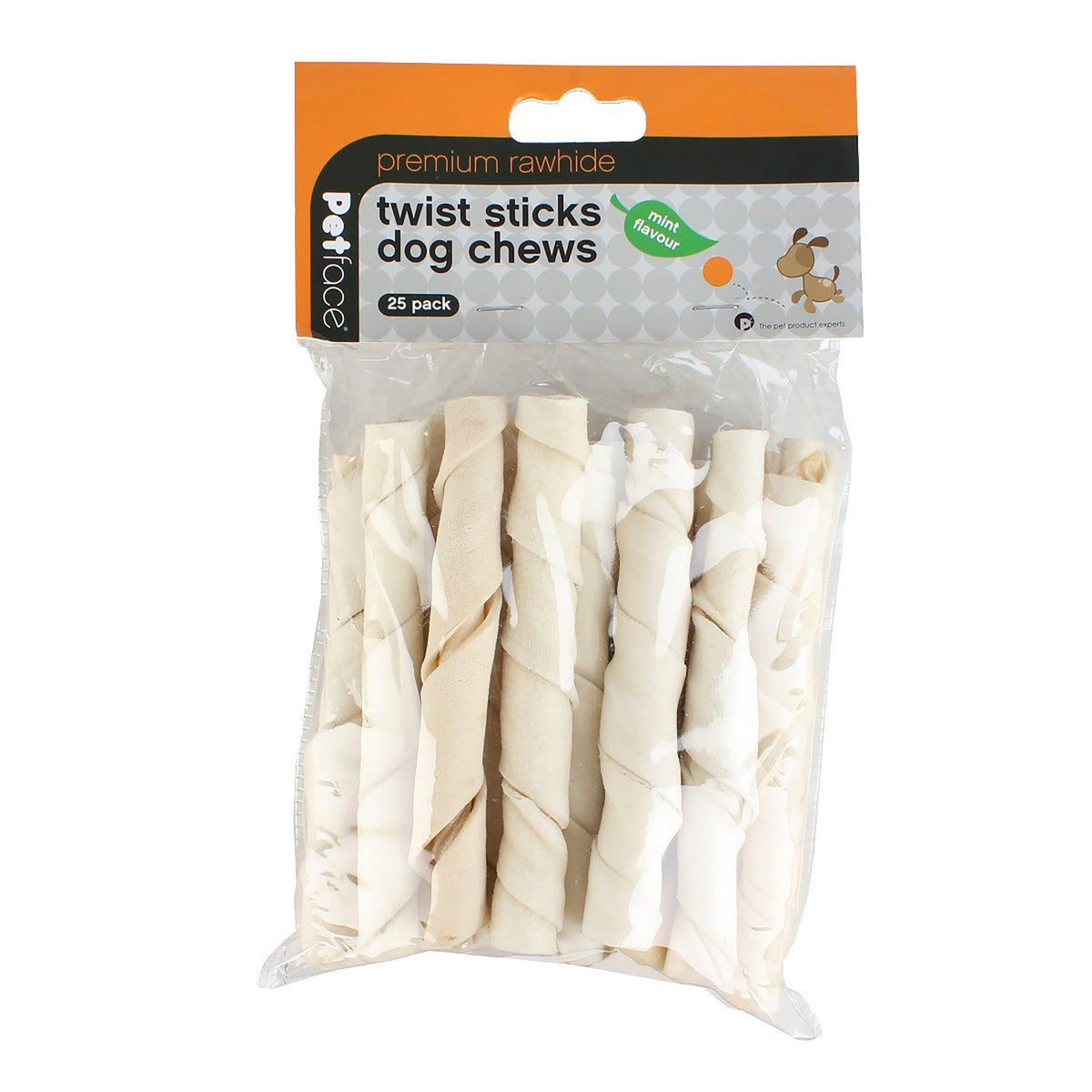 25 Pack Rawhide Mint Flavour Twist Sticks