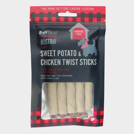 Doggie Bistro Sweet Potato Chicken Twist Sticks 5 Pack