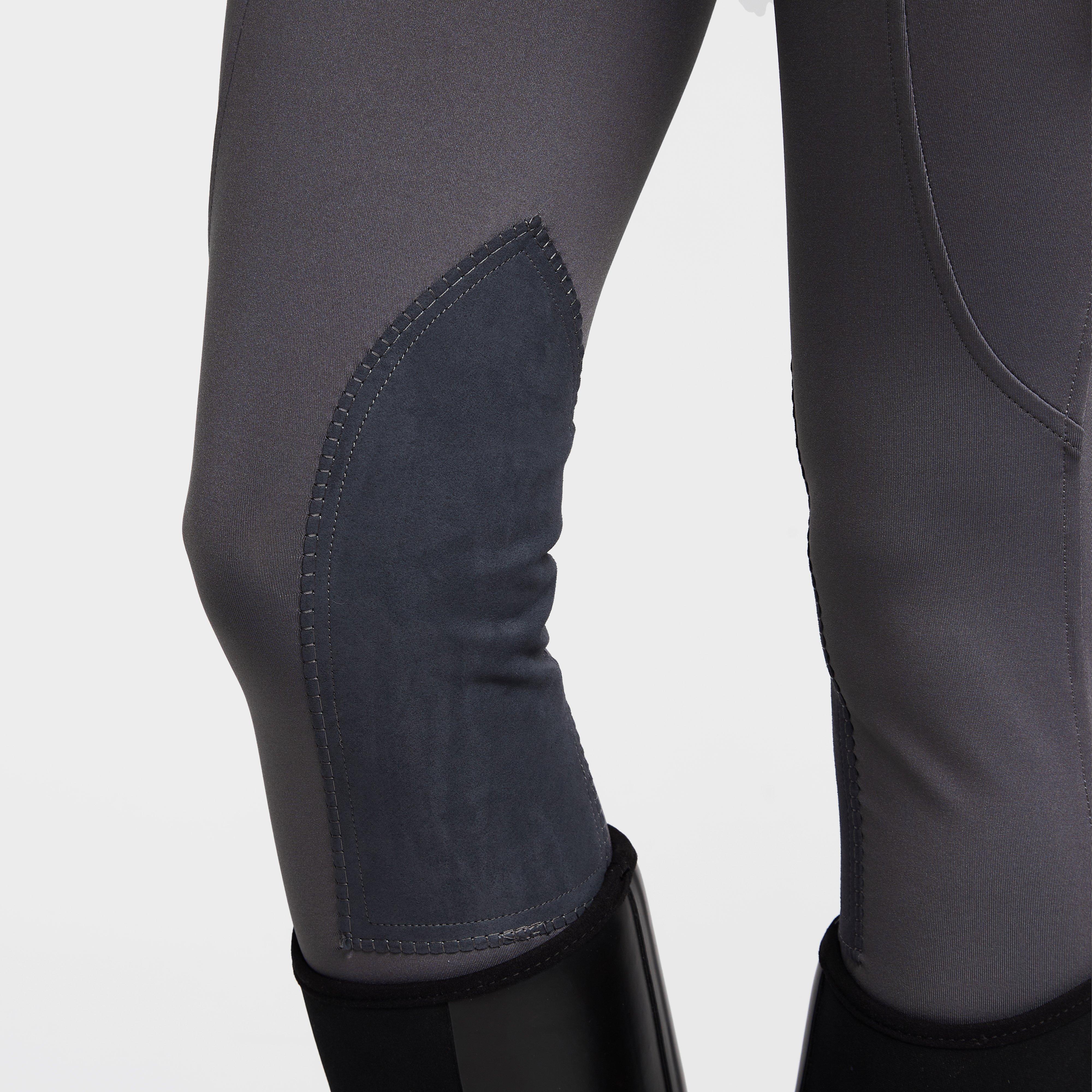Womens Performance Flex Knee Patch Riding Tights Charcoal