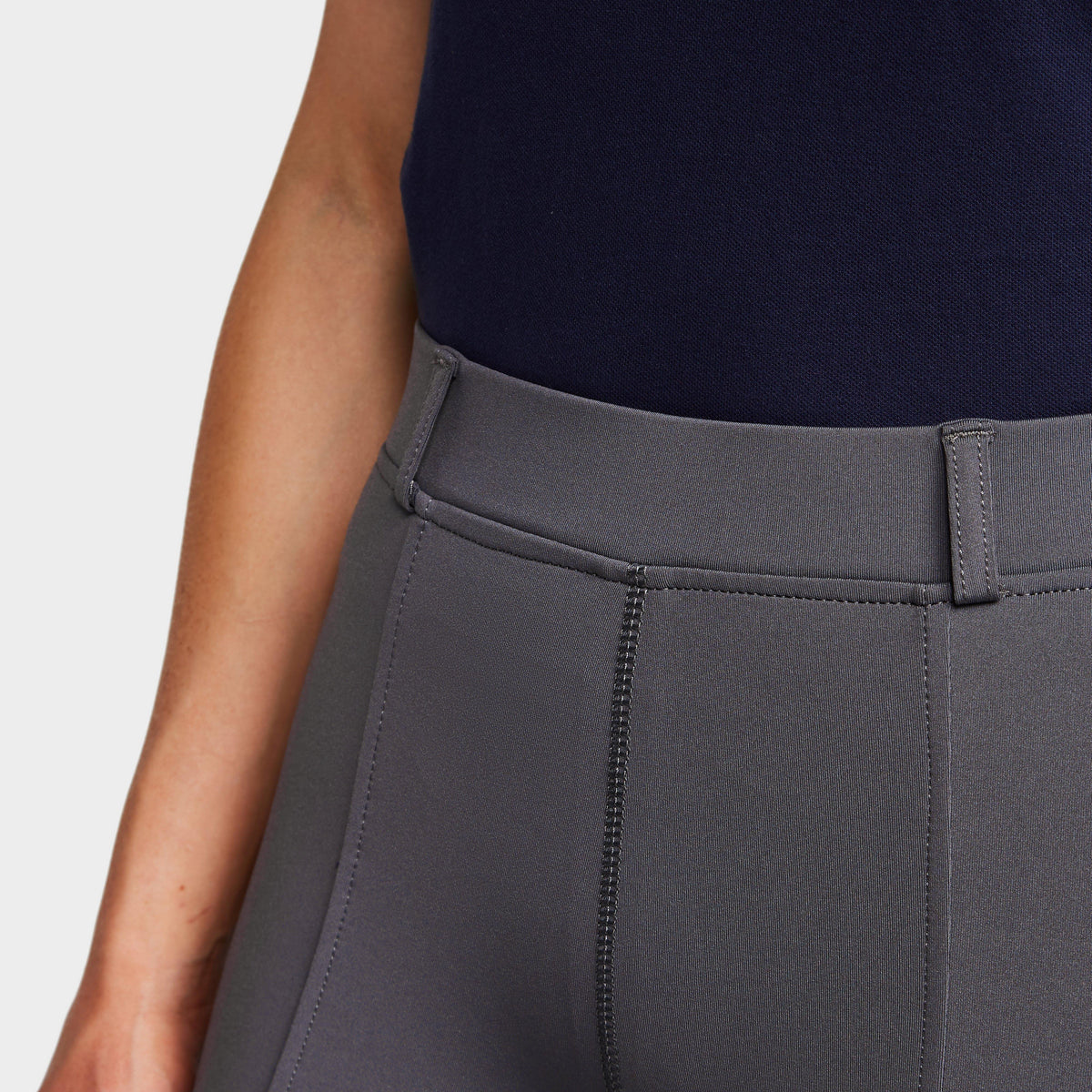 Womens Performance Flex Knee Patch Riding Tights Charcoal