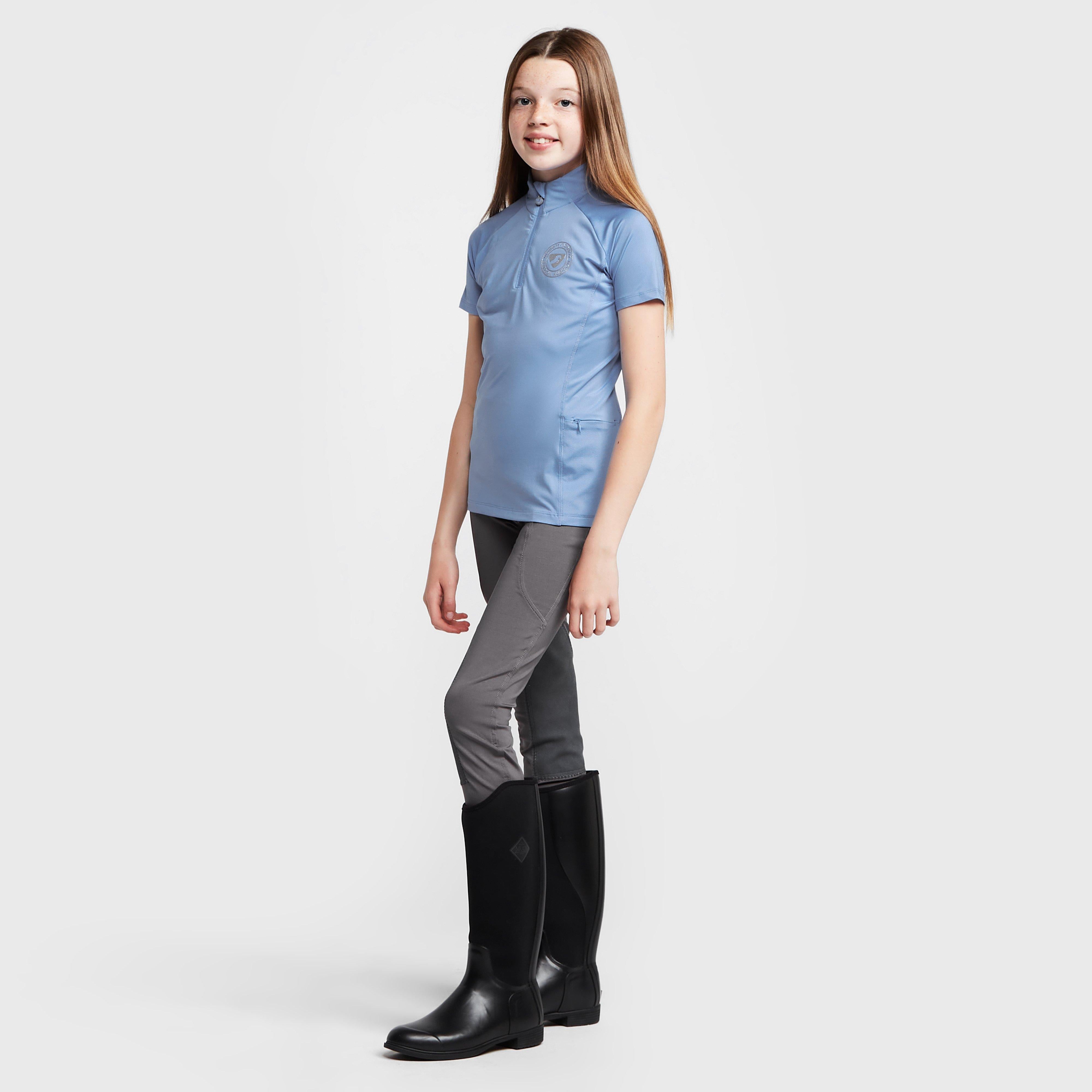 Childs Performance Flex Knee Patch Riding Tights Charcoal