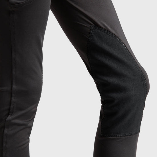 Childs Performance Flex Knee Patch Riding Tights Charcoal