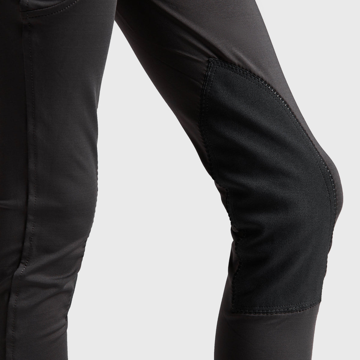 Childs Performance Flex Knee Patch Riding Tights Charcoal