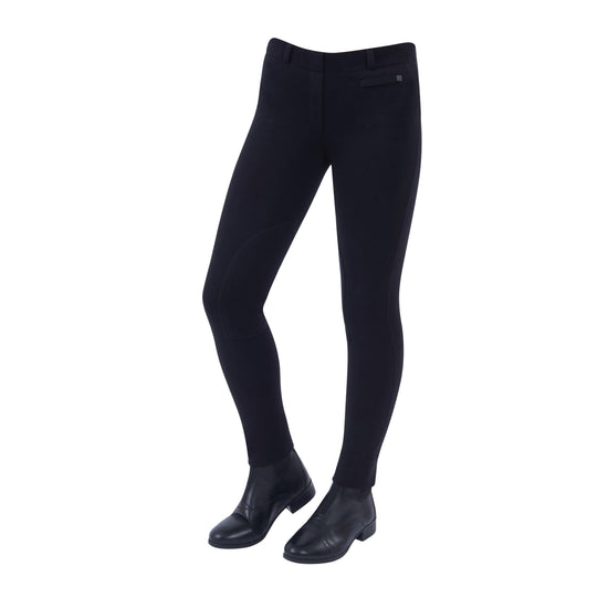 Womens Momentum Supa-Fit Knee Patch Pull On Jodhpurs Black