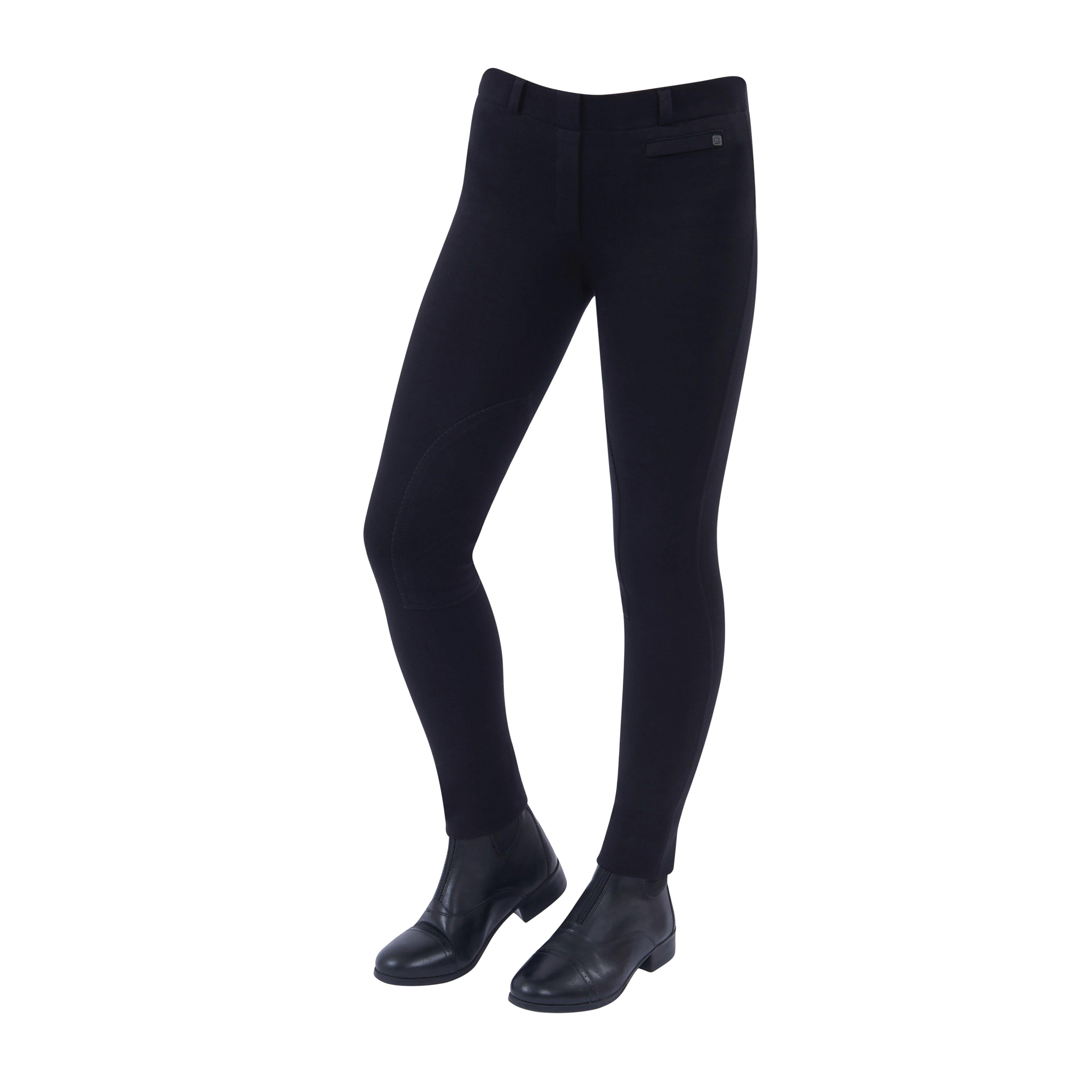 Womens Momentum Supa-Fit Knee Patch Pull On Jodhpurs Black