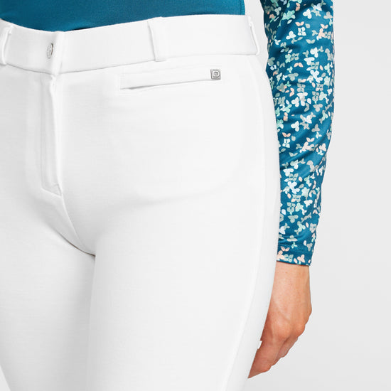 Ladies Momentum Supa-Fit Gel Full Seat Zip Up Jodhpurs White