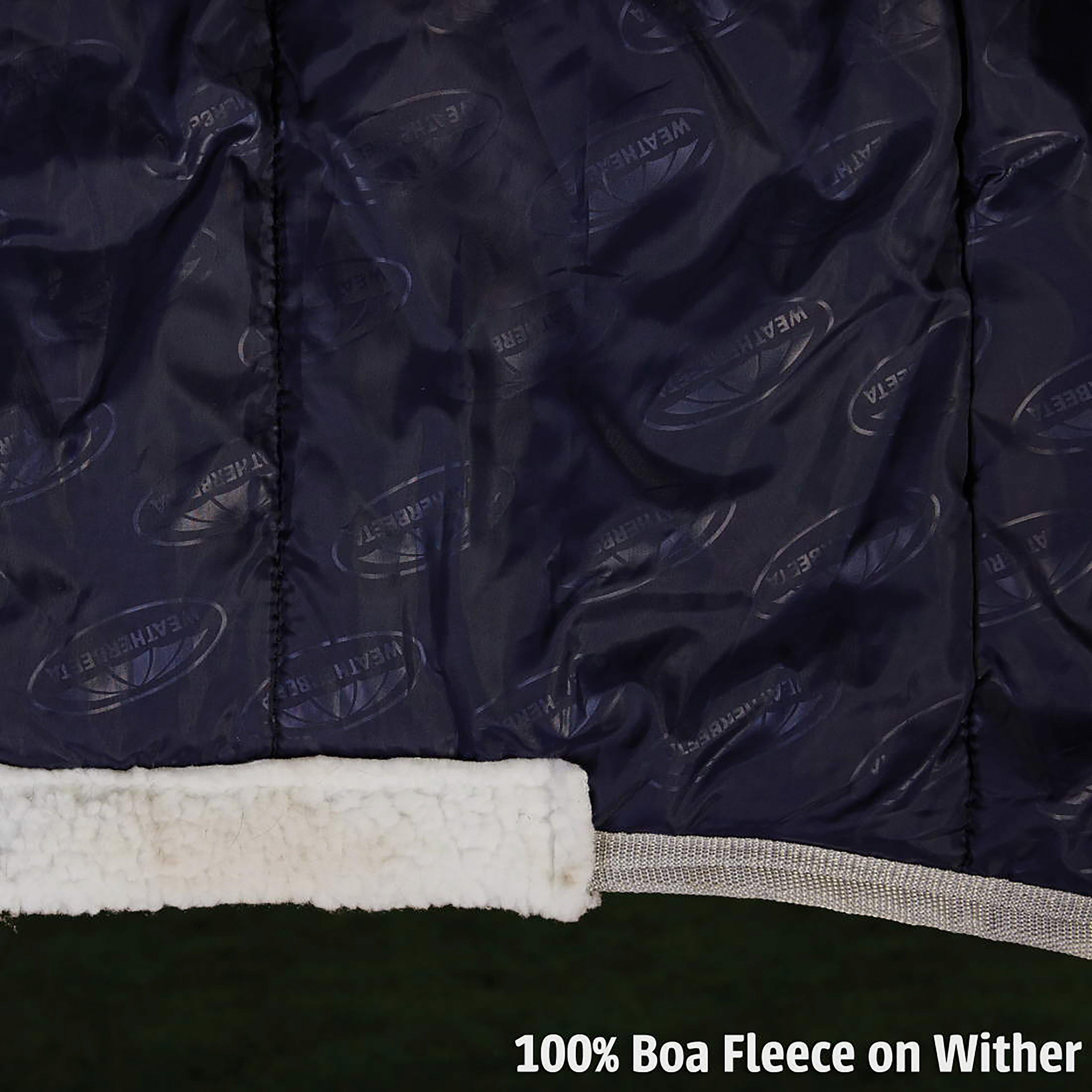 ComFiTec Essential 0g Lite Weight Standard Neck Turnout Rug Navy/Silver/Red
