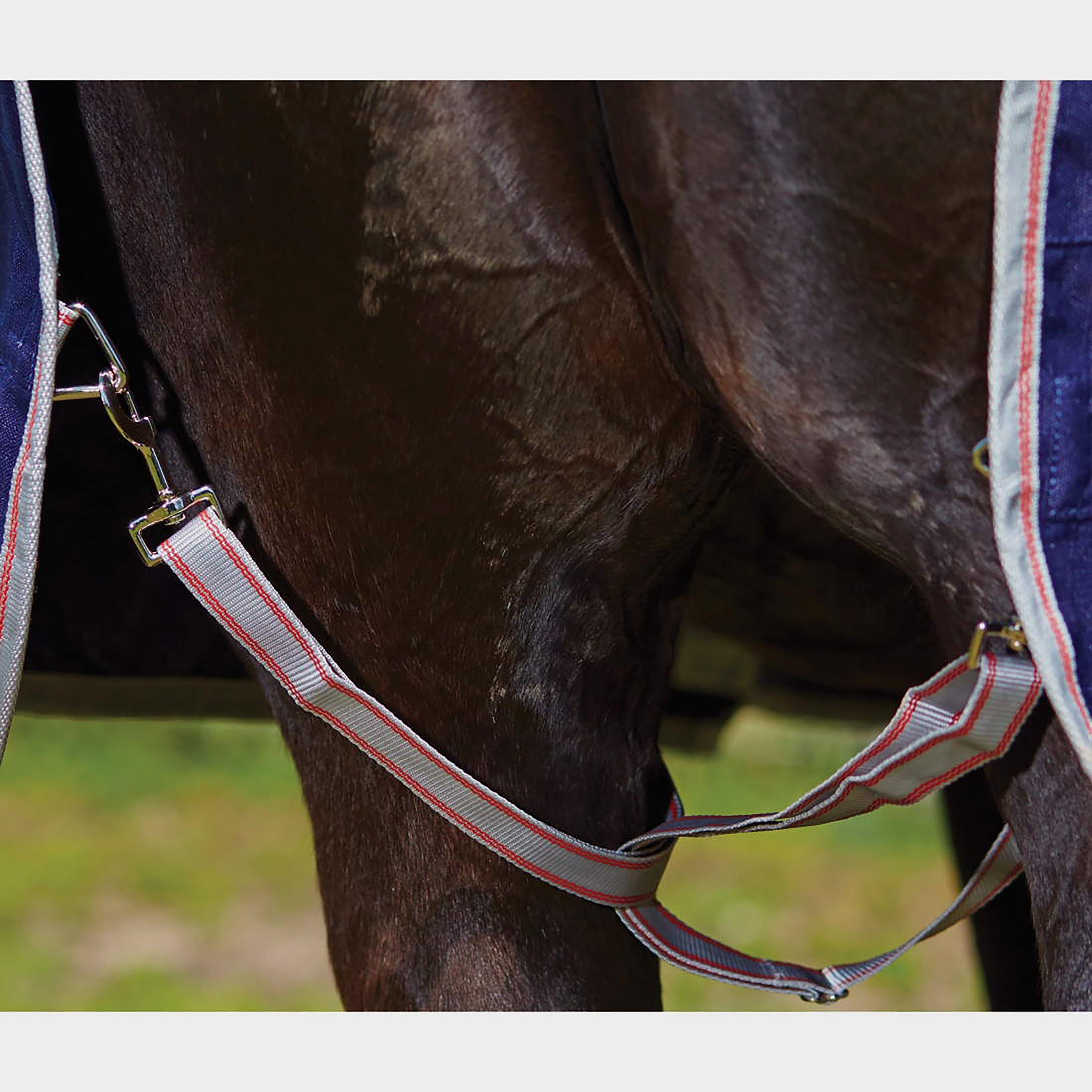 ComFiTec Essential 0g Lite Weight Standard Neck Turnout Rug Navy/Silver/Red