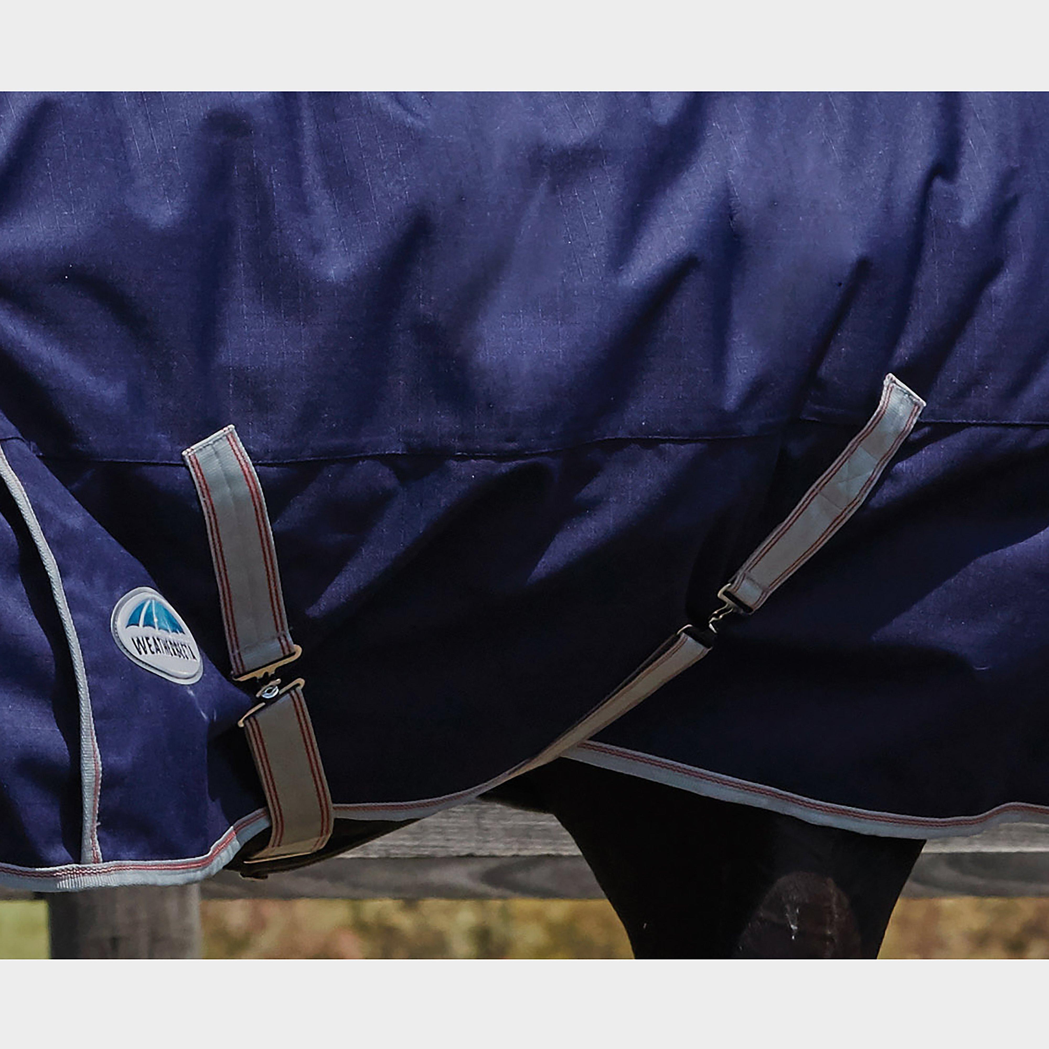 ComFiTec Essential Combo Neck Lite Plus 50g Turnout Rug Navy/Silver/Red