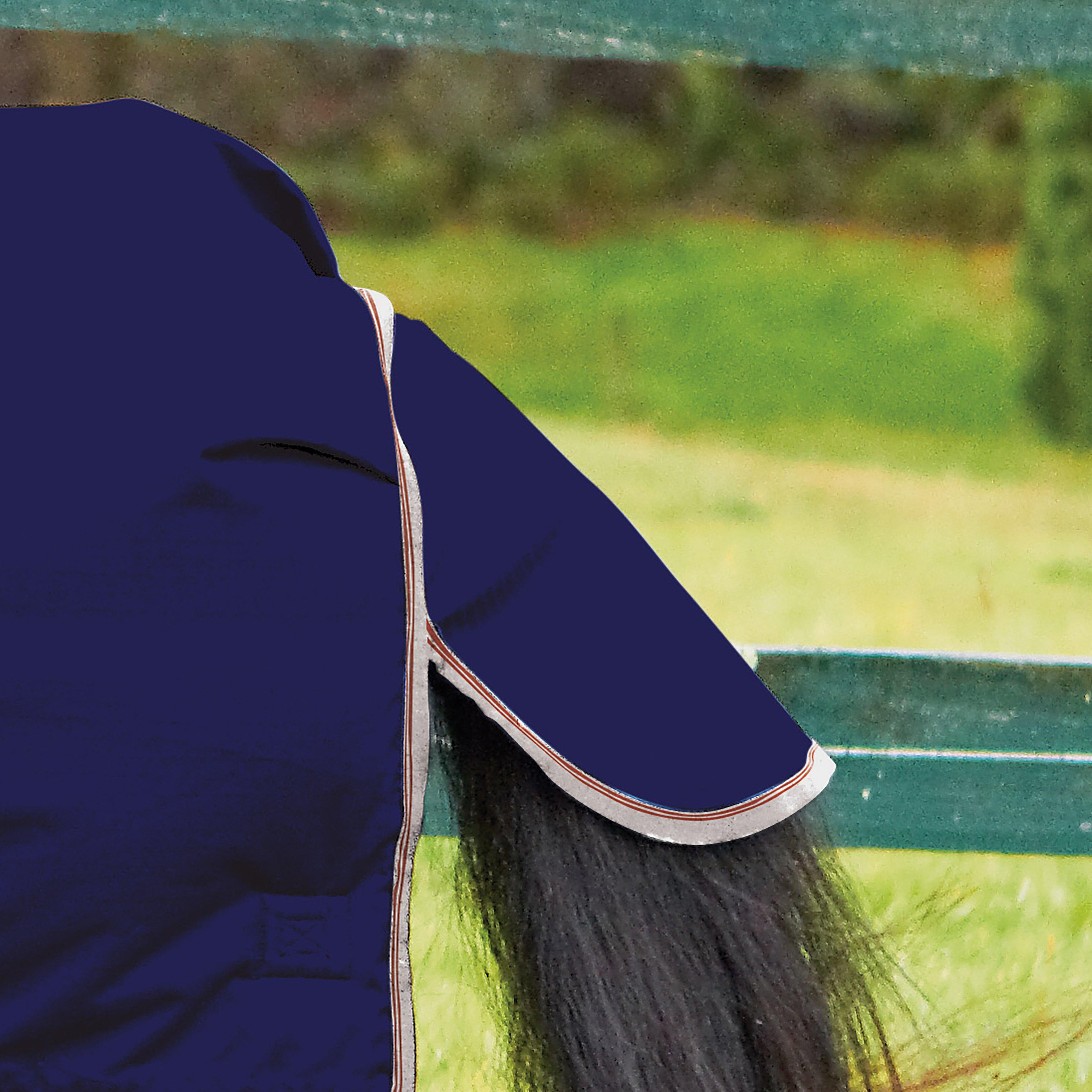 ComFiTec Essential Combo Neck Lite Plus 50g Turnout Rug Navy/Silver/Red