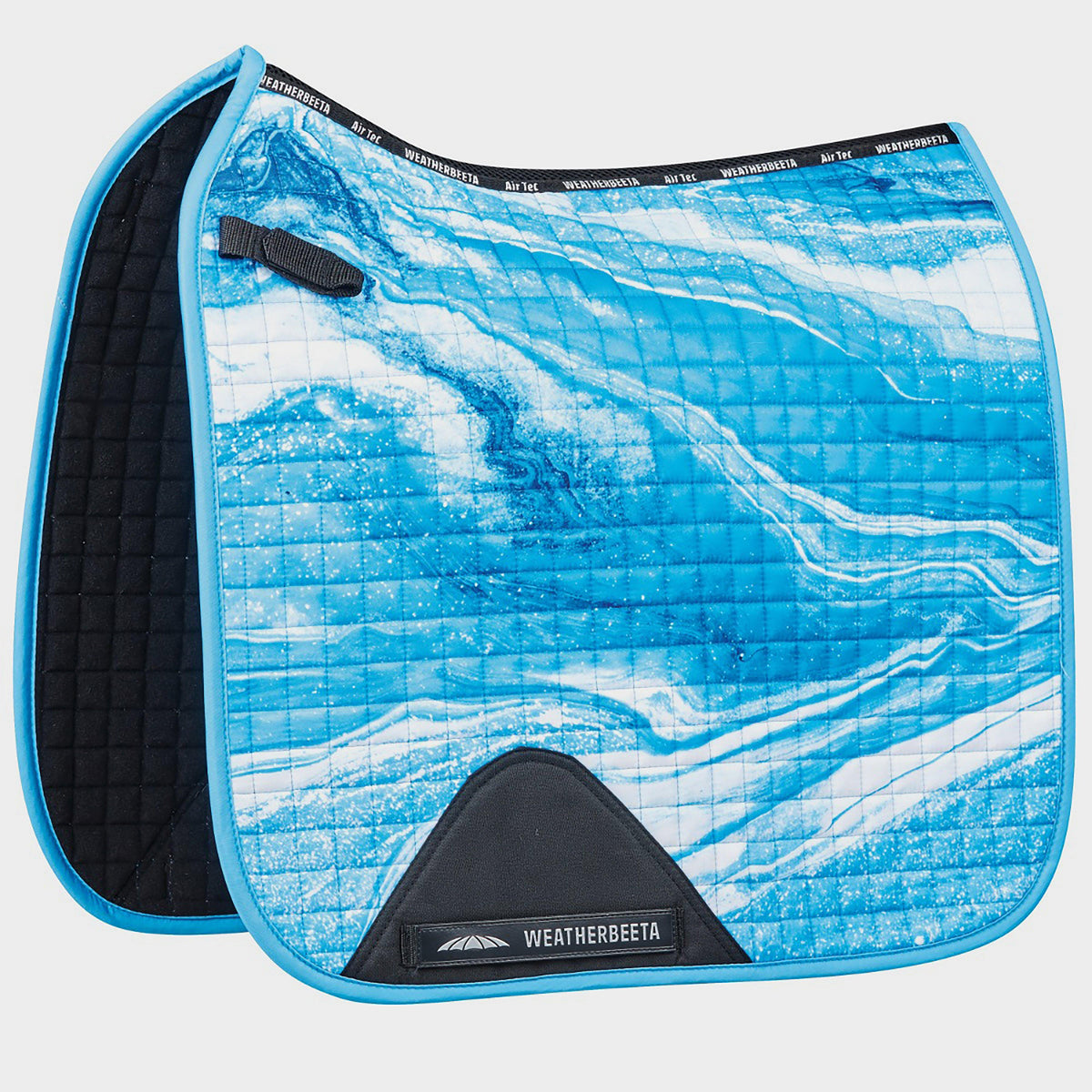 Prime Marble Dressage Saddle Pad Blue Swirl Marble Print