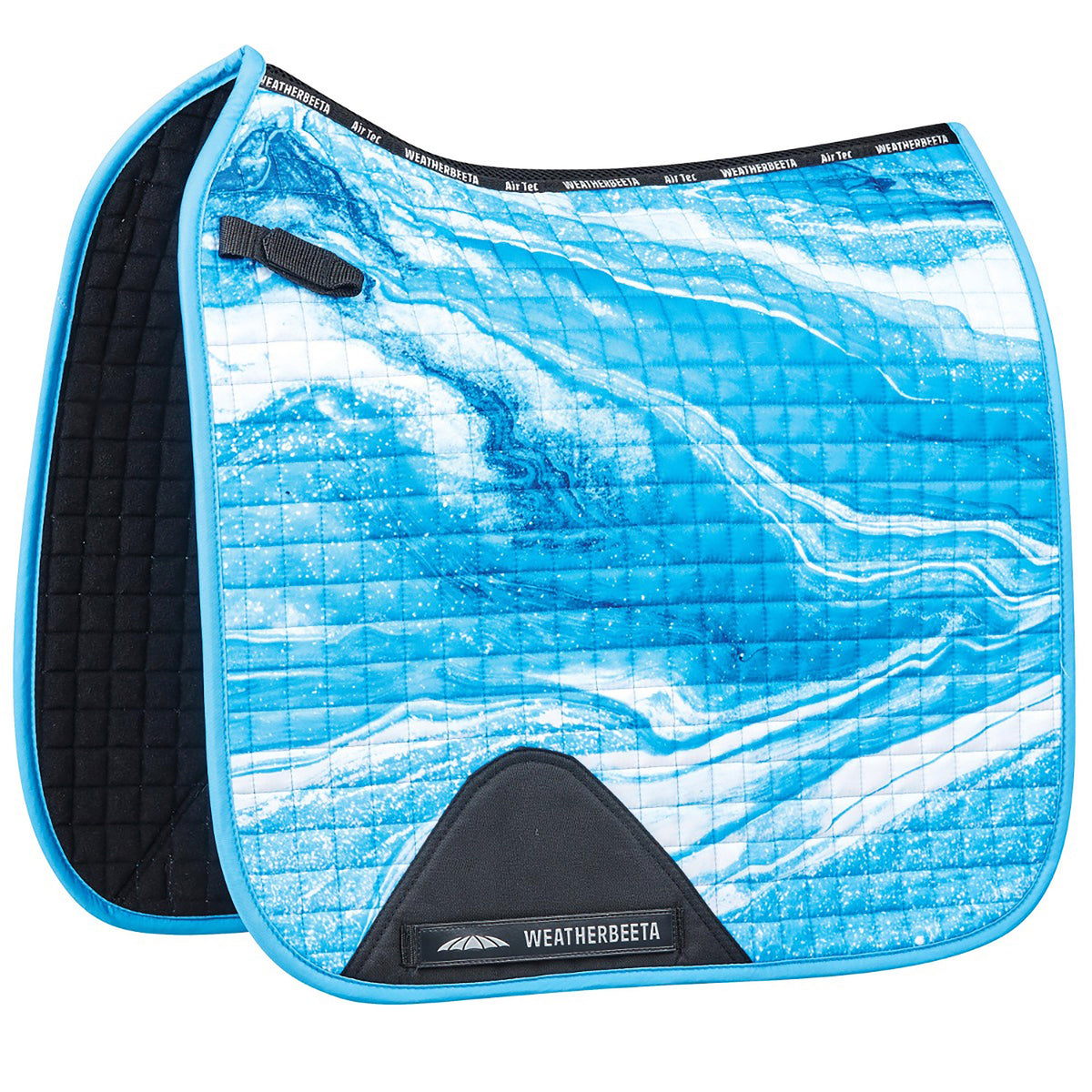 Prime Marble Dressage Saddle Pad Blue Swirl Marble Print