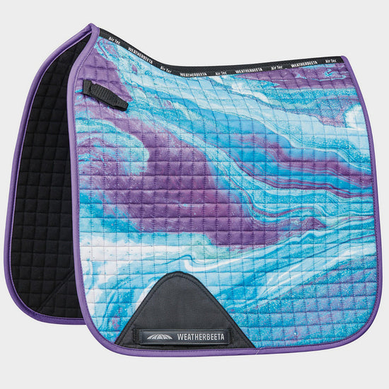 Prime Marble Dressage Saddle Pad Purple Swirl Marble Print