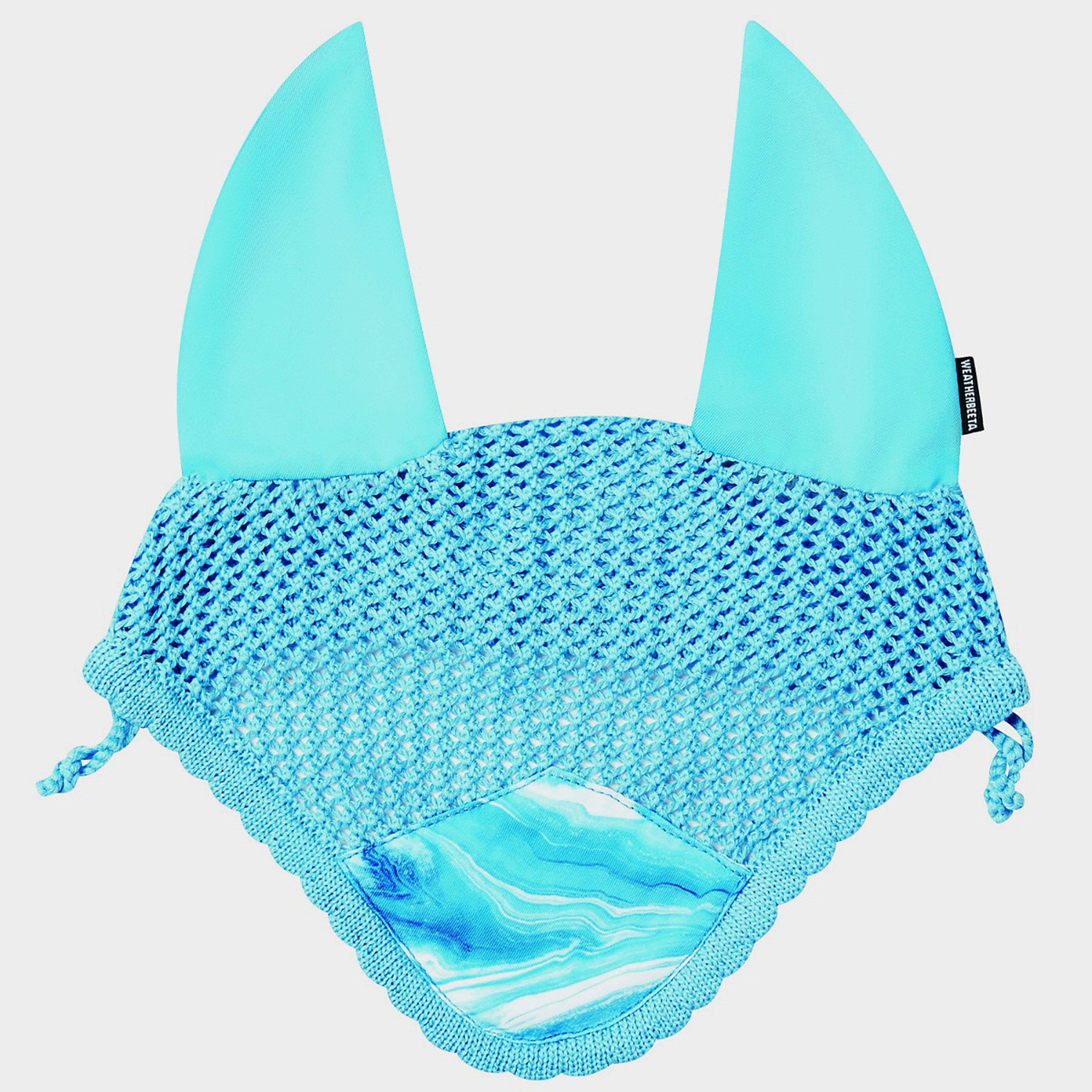 Prime Marble Ear Veil Blue Swirl Marble Print