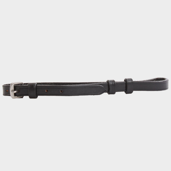 Leather Curb Strap Black
