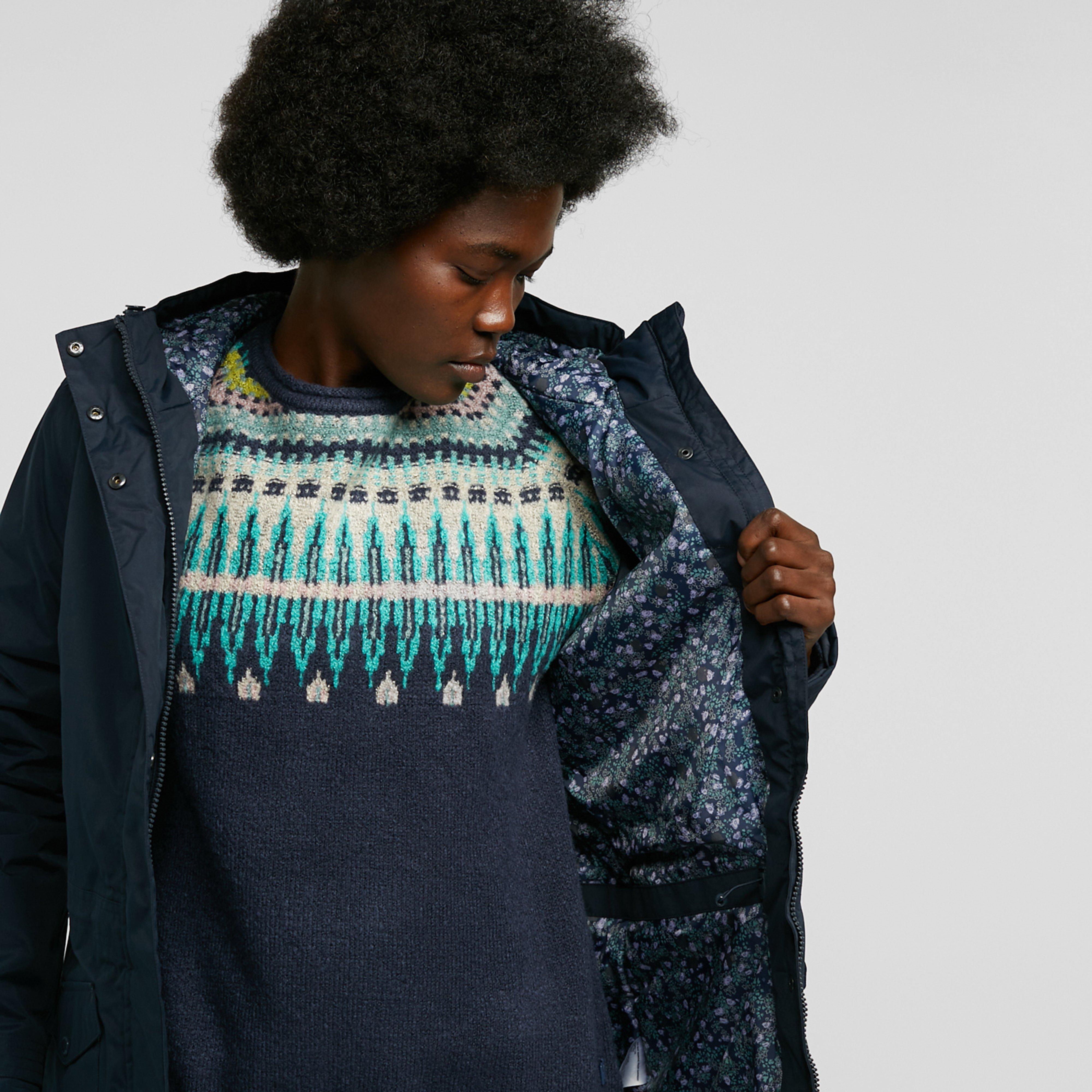 Womens Brigida Waterproof Insulated Jacket Navy Check