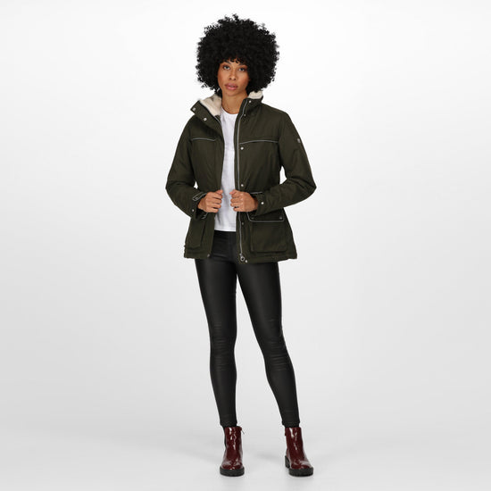 Womens Linnette Waterproof Insulated Jacket Khaki