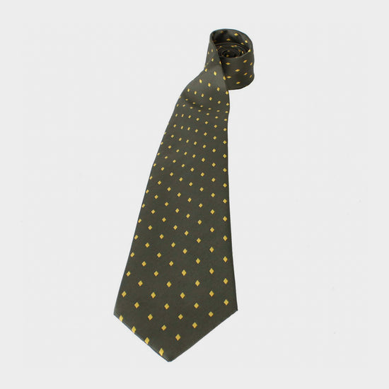 Adult Diamond Show Tie Forest Green/Gold
