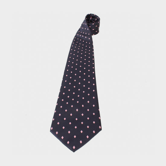 Adult Diamond Show Tie Navy/Pink