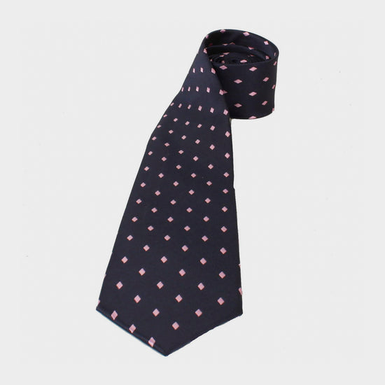 Childs Diamond Show Tie Navy/Pink
