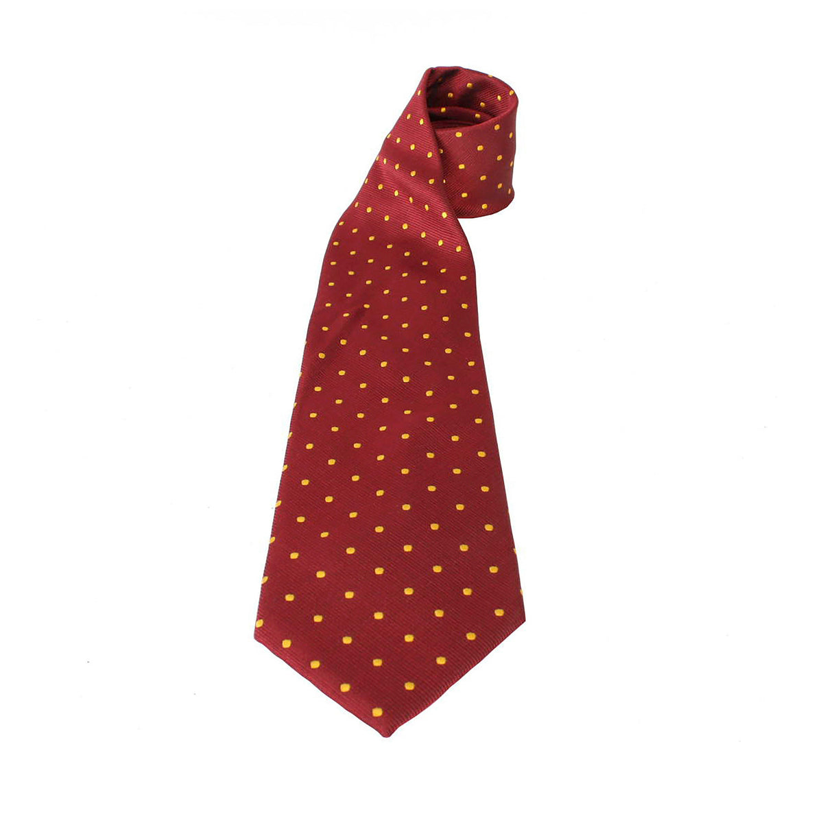 Adults Polka Dot Show Tie Burgundy/Gold